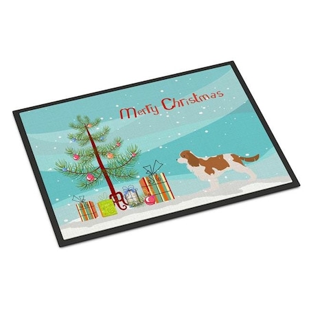 Carolines Treasures Carolines Treasures BB2967JMAT Cavalier King Charles Spaniel Merry Christmas Tree Indoor or Outdoor Mat; 24 x 36 BB2967JMAT